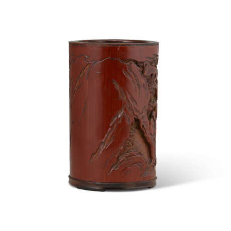 A CARVED BAMBOO 'SCHOLAR AND ATTENDANT' BRUSH POT - photo 3