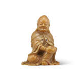 A SOAPSTONE FIGURE OF A LUOHAN - photo 1