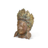 A COPPER ALLOY REPOUSSÉ LINGA MASK FACE - фото 3