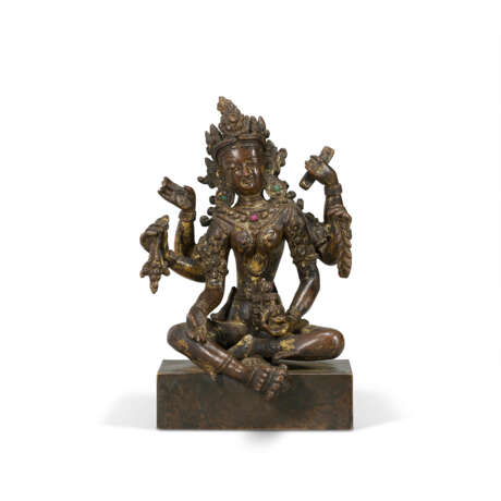 A GILT-COPPER ALLOY FIGURE OF SEATED VASUDHARA - photo 1