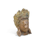 A COPPER ALLOY REPOUSSÉ LINGA MASK FACE - фото 4