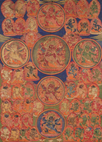A THANGKA OF THE WRATHFUL DEITIES OF THE BARDO - Foto 1