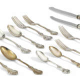 LARGE SILVER DINNER CUTLERY WITH LIGATED MONOGRAM UNDER PRINCE'S CORONET - Foto 1