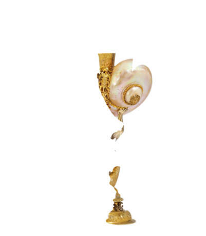 LARGE SILVER NAUTILUS CUP WITH TRITON - Foto 1 LARGE SILVER NAUTILUS CUP WITH TRITON - Foto 1