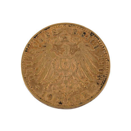 Sachsen/GOLD - 10 Mark 1903 E, König Georg, - Foto 2