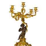 BRONZE SIX-FLAME GIRANDOLE WITH CUPID - Foto 1