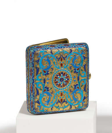 SILVER CIGARETTE ETUI WITH AVIAN DECOR IN COLOURFUL ENAMEL - Foto 1 SILVER CIGARETTE ETUI WITH AVIAN DECOR IN COLOURFUL ENAMEL - Foto 1