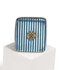 SILVER CIGARETTE CASE WITH STRIPED DECOR