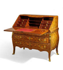 WOODEN WRITING DESK WITH BAND INSERTS, LOUIS XV STYLE