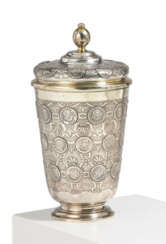 Large silver coin cup