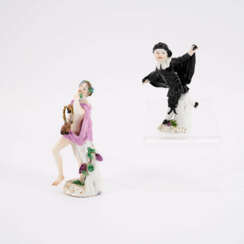 PORCELAIN COMEDIAN'S CHILD AS SCARAMUZ AND ALLEGORY OF AUTUMN