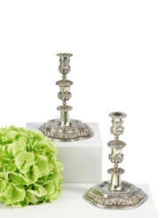 PAIR OF LARGE SILVER CANDLESTICKS