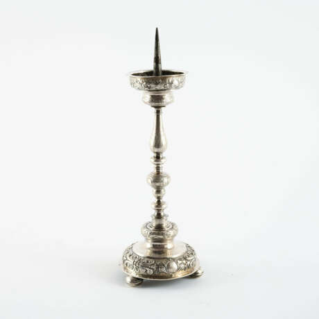 ALTAR CANDLESTICK WITH BALUSTER SHAFT AND FLORAL DECOR - photo 2