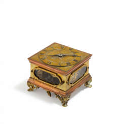 EARLY HORIZONTAL COPPER TABLE CLOCK