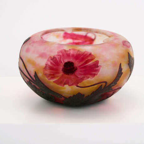 LARGE GLASS BOWL 'PAVOTS D'ORIENT' - photo 2 LARGE GLASS BOWL 'PAVOTS D'ORIENT' - photo 2