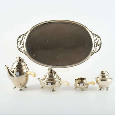 SILVER COFFEE AND TEA SERVICE "BLOSSOM" - photo 3 SILVER COFFEE AND TEA SERVICE "BLOSSOM" - photo 3