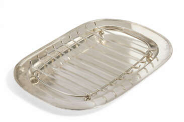 SILVER ASPARAGUS PLATTER WITH INSERT