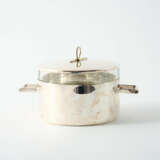 SMALL LIDDED METAL AND GLASS CAVIAR BOWL - photo 1