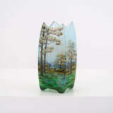 SMALL GLASS VASE WITH PINE TREES - photo 2