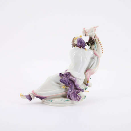 PORCELAIN FIGURINE OF BLACK PERSON WITH COCKATOO - photo 2