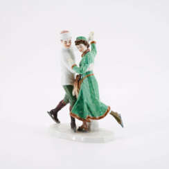PORCELAIN FIGURINE ENSEMBLE OF DANCING ICE SKATERS