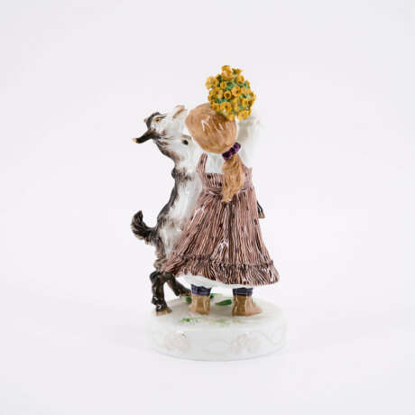 PORCELAIN FIGURINE OF GIRL WITH GOAT - photo 2