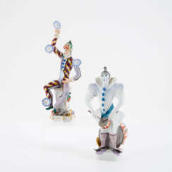 TWO PORCELAIN CLOWN FIGURINES