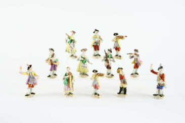 SERIES OF TWELVE PORCELAIN FIGURINES FROM THE 'GALLANT CHAPEL'