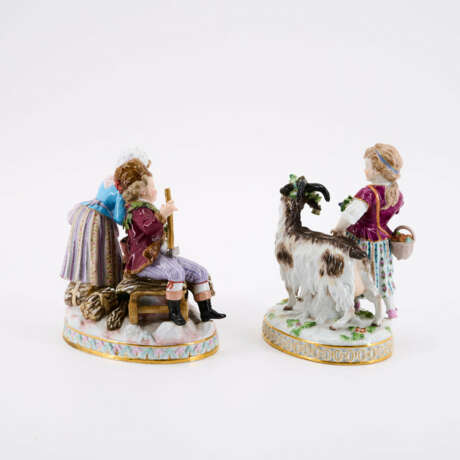 PORCELAIN ENSEMBLE FIGURINES OF AN ALLEGORY OF WINTER AND A GIRL WITH A GOAT - фото 2