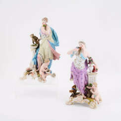 PORCELAIN FIGURINE OF THE ALLEGORY OF TASTE AND ALLEGORY OF SMELL