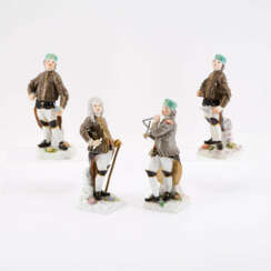 ENSEMBLE OF FOUR MINER FIGURINES