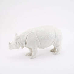 PORCELAIN FIGURINE OF RHINOCEROS 'CLARA'