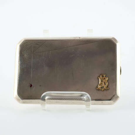 SILVER CIGARETTE ETUI WITH SMALL SPIDER - photo 2