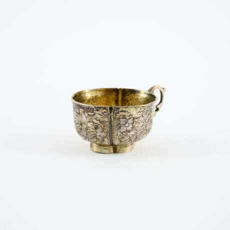 SMALL SILVER CHARKA WITH FLORAL ENGRAVINGS - photo 1