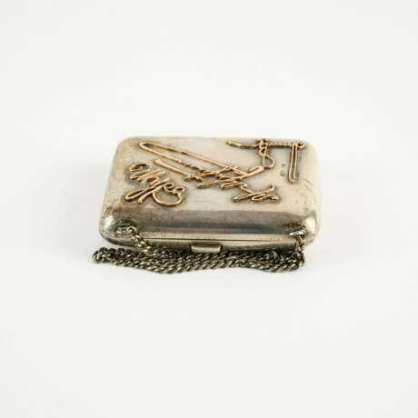 SMALL SILVER PURSE WITH APPLIED DEDICATIONS AND SIGNATURES - photo 4 SMALL SILVER PURSE WITH APPLIED DEDICATIONS AND SIGNATURES - photo 4