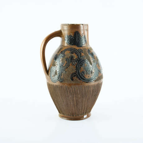 BIG STONE JUG WITH FLORAL INCISED DECOR - photo 2