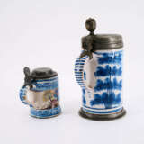 TWO FAYENCE CERAMIC DRUM MUGS WITH ELK DEPICTION - фото 5