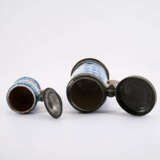 TWO FAYENCE CERAMIC DRUM MUGS WITH ELK DEPICTION - фото 6