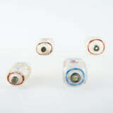 SET OF FOUR GLASS BOTTLES WITH COLOURED ENAMEL DECOR - photo 3