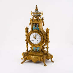 BRONZE MANTEL CLOCK WITH CLOISONNÉ