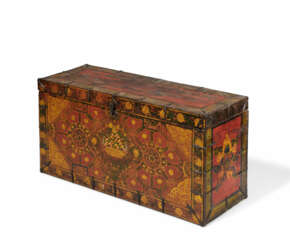WOODEN CHEST WITH RICH PAINTING