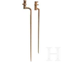 Zwei Tüllenbajonette M 1863/67/69/71 für Vetterli Ordonnanz, Schweiz
