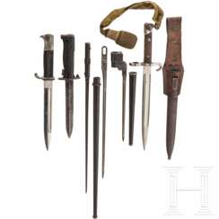 Sechs Bajonette, international, 19./20. Jhdt.