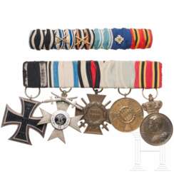 Fünfteilige Ordensschnalle eines bayerischen Unteroffiziers