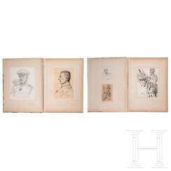 Max Seliger (1865 - 1920) u.a., fünf Militärportraits, deutsch, dat. 1915