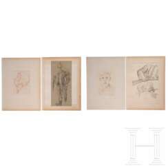 Max Seliger (1865 - 1920), vier Zeichnungen, deutsch, dat. 1915