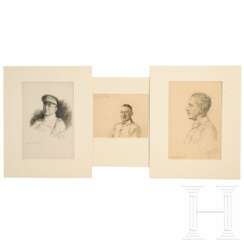 Richard Benno Adam (1873 - 1937), drei militärische Portraits, datiert 1917