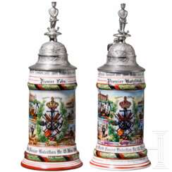 Zwei Reservistenkrüge vom "Pionier Bataillon Nr. 13, Ulm"