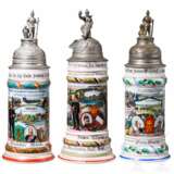 Drei Reservistenkrüge von Infanterie-Regimentern aus Konstanz, Amberg und Kassel - photo 1