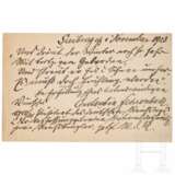 Reichskanzler Constantin Fehrenbach (1852 - 1926) - eigenhändig geschriebene Postkarte mit Unterschrift an die Sammlerin 1923 - photo 1